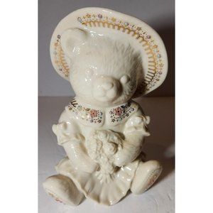 Lenox Girl Teddy Bear Artisan Event China Jewel with Bonnet EXTREMELY RARE 1990s